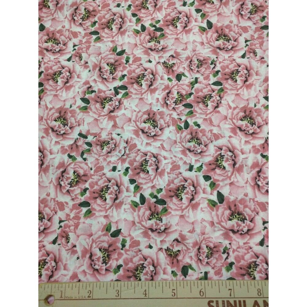 1 yard Marco Fabiano Pink Roses Flower Forever Fashion Cotton Quilt Fabric - Picture 2 of 2
